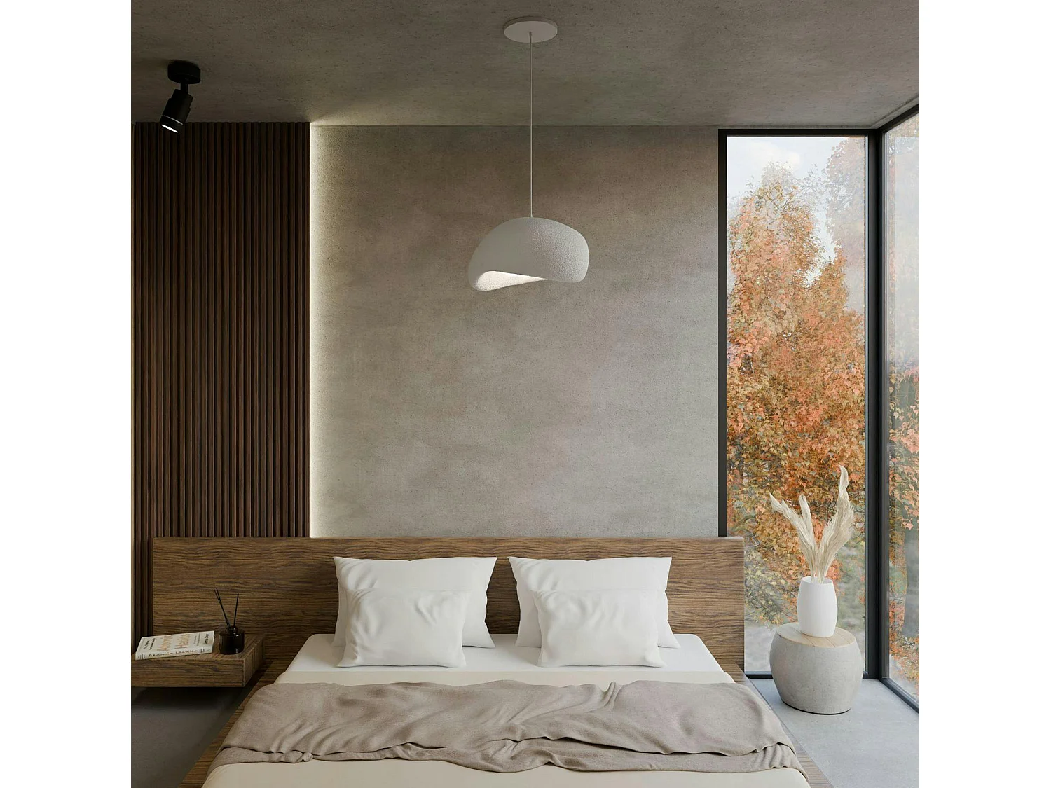 Suspension design blanche forme organique 34 cm NOXIS