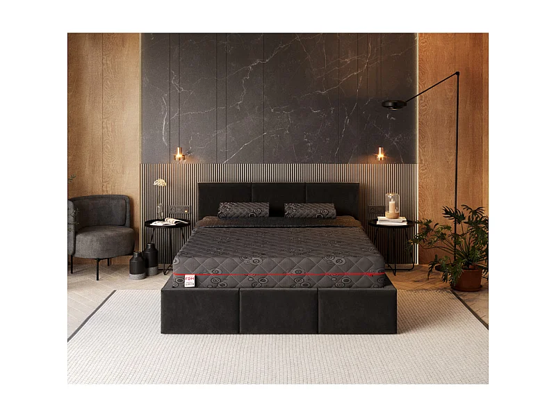 Matelas Black 160x200  - Mémoire de forme - Latex - Ressort ensachés - Epaisseur 22 cm