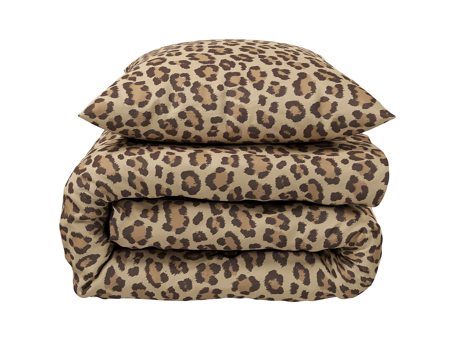 Parure de lit 260x240 satin marron Terre de Nuit Felidae