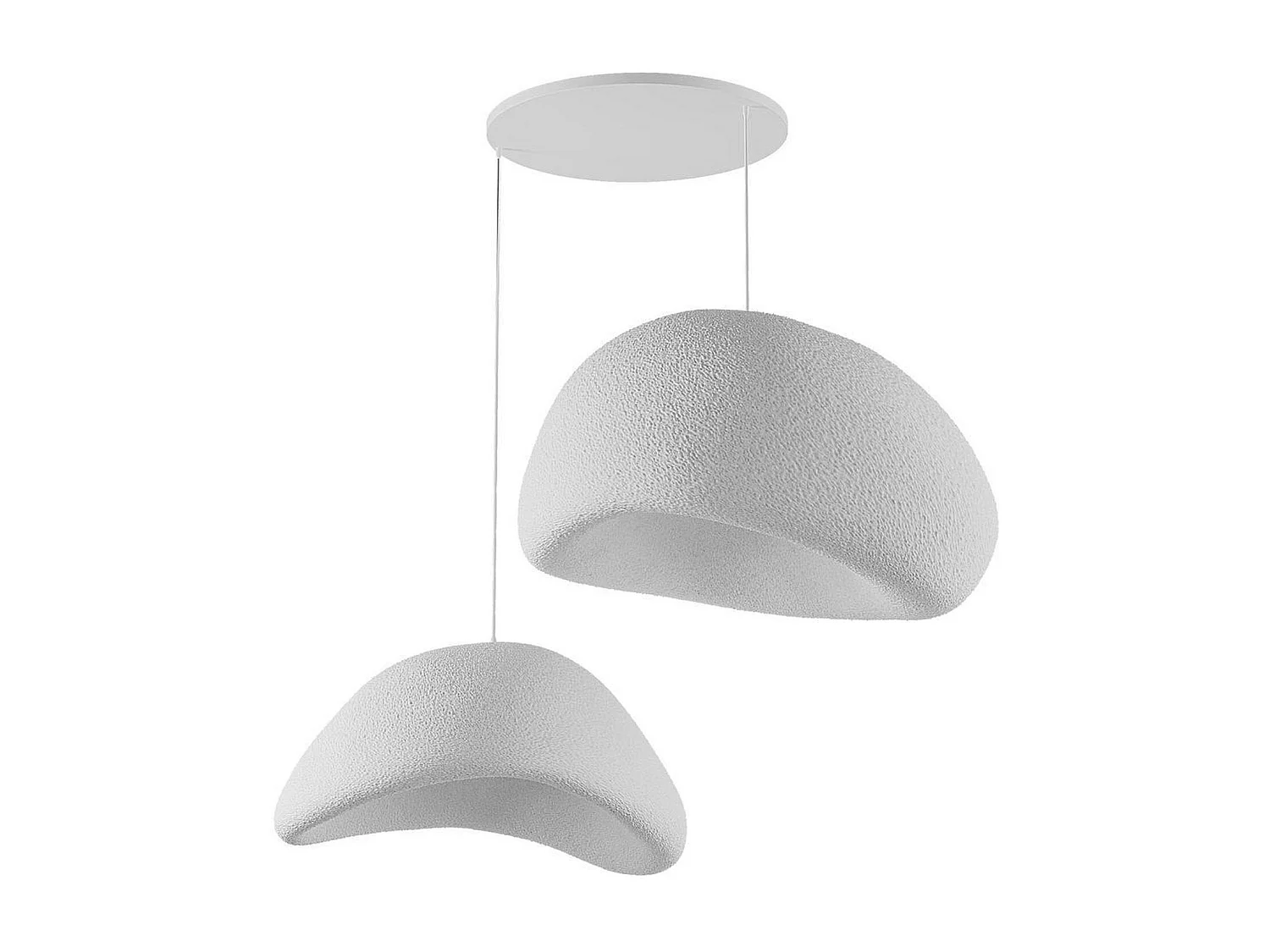 Suspension moderne blanche 2 abat-jour design 80 cm NOXIS