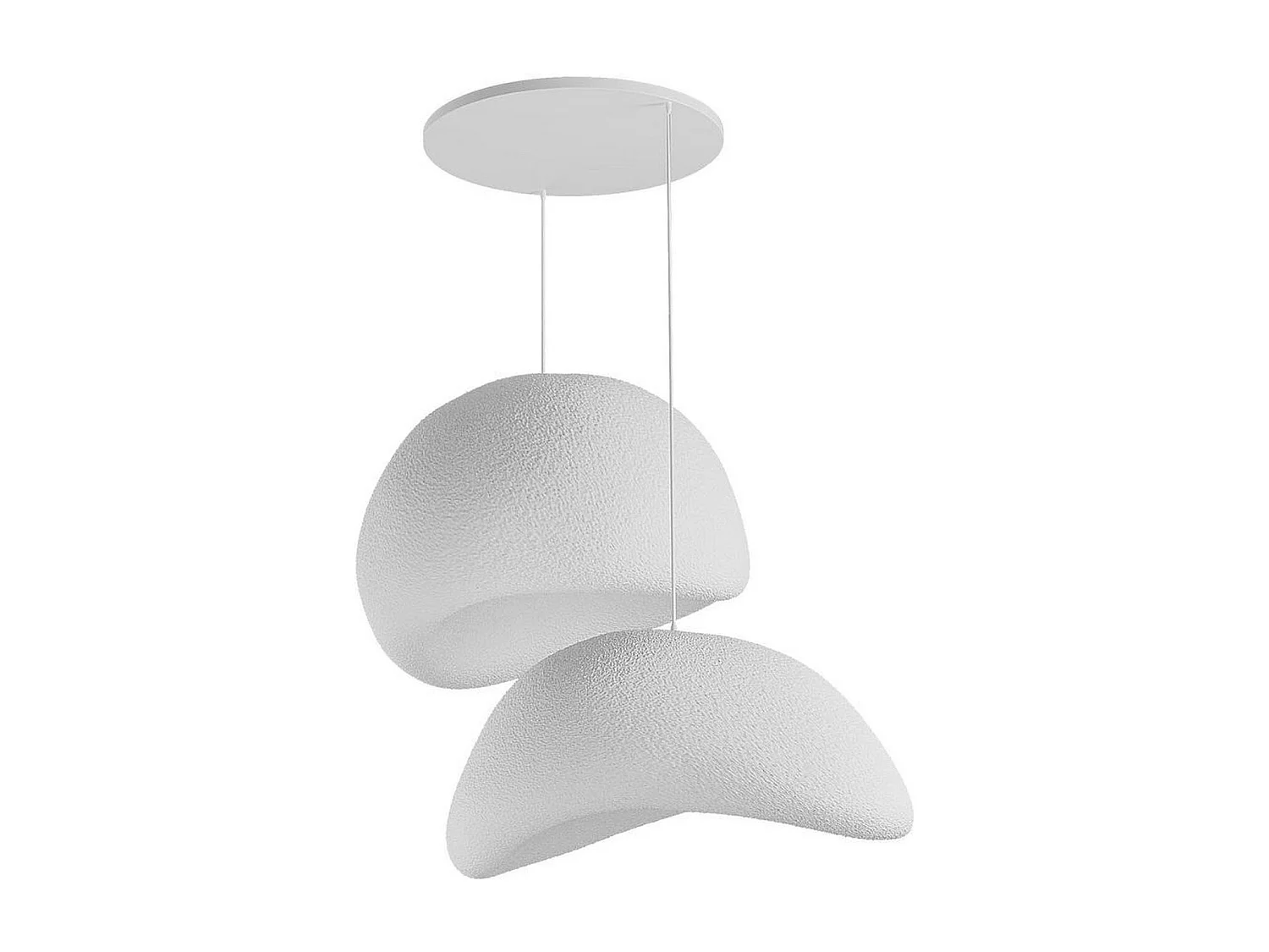 Suspension moderne blanche 2 abat-jour design 80 cm NOXIS
