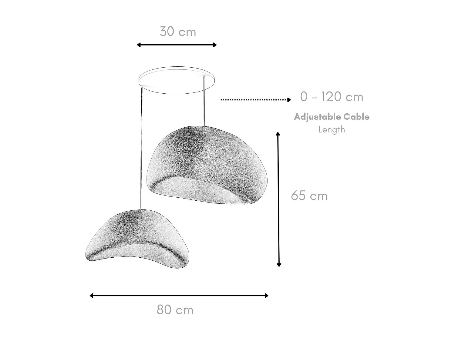 Suspension moderne blanche 2 abat-jour design 80 cm NOXIS