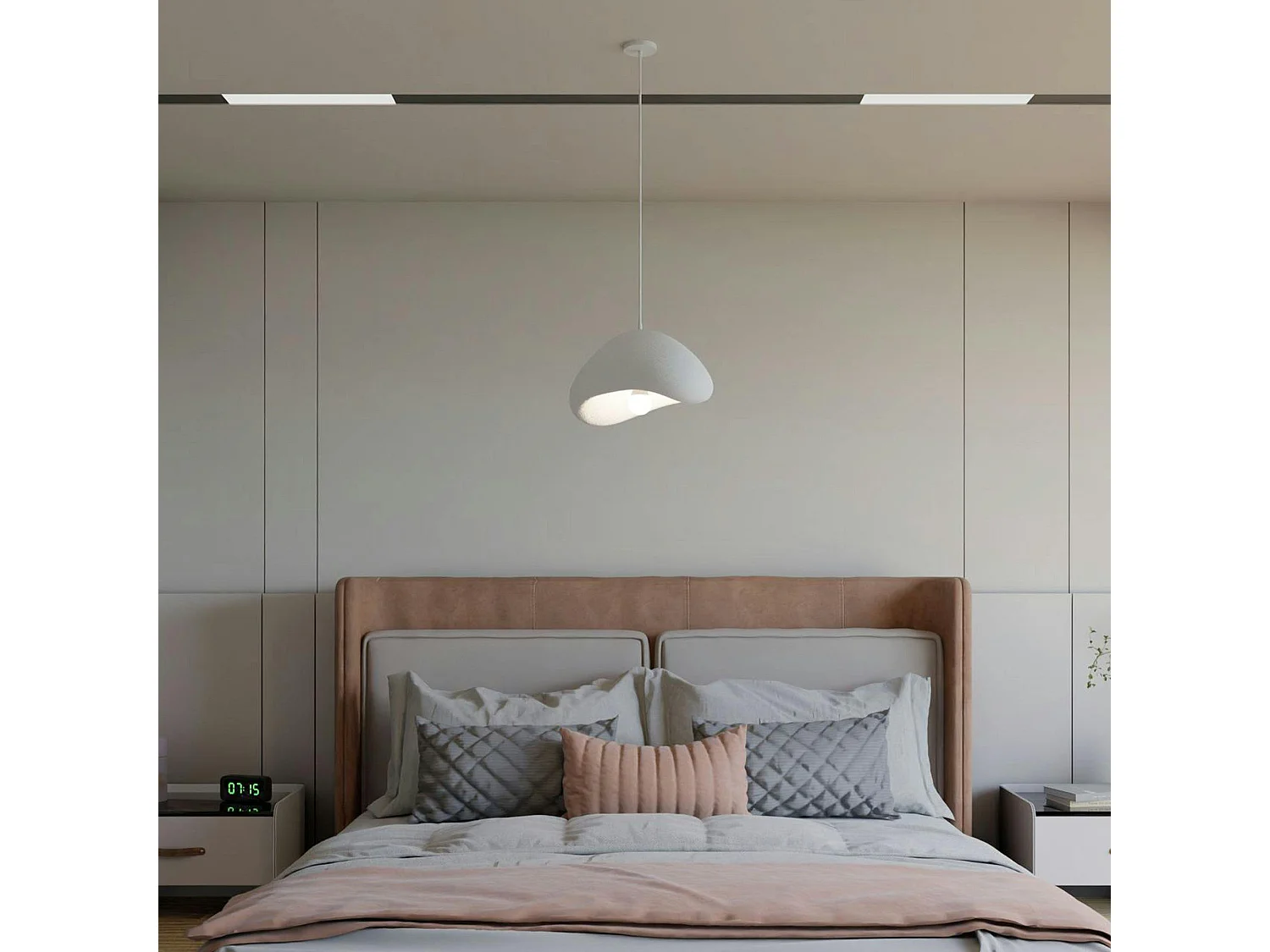 Suspension blanche design forme organique 30 cm NOXIS