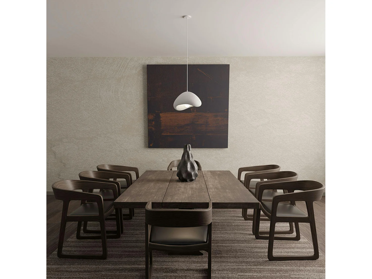 Suspension blanche design forme organique 30 cm NOXIS