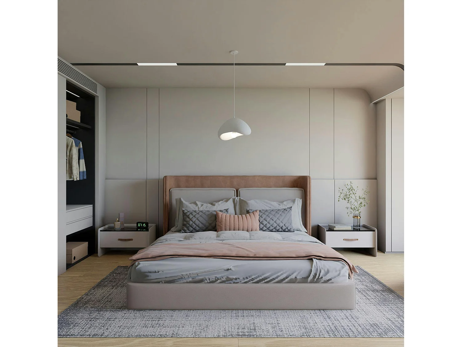 Suspension blanche design forme organique 30 cm NOXIS