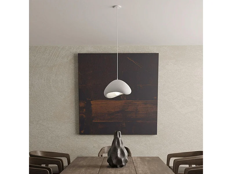 Suspension blanche design forme organique 30 cm NOXIS