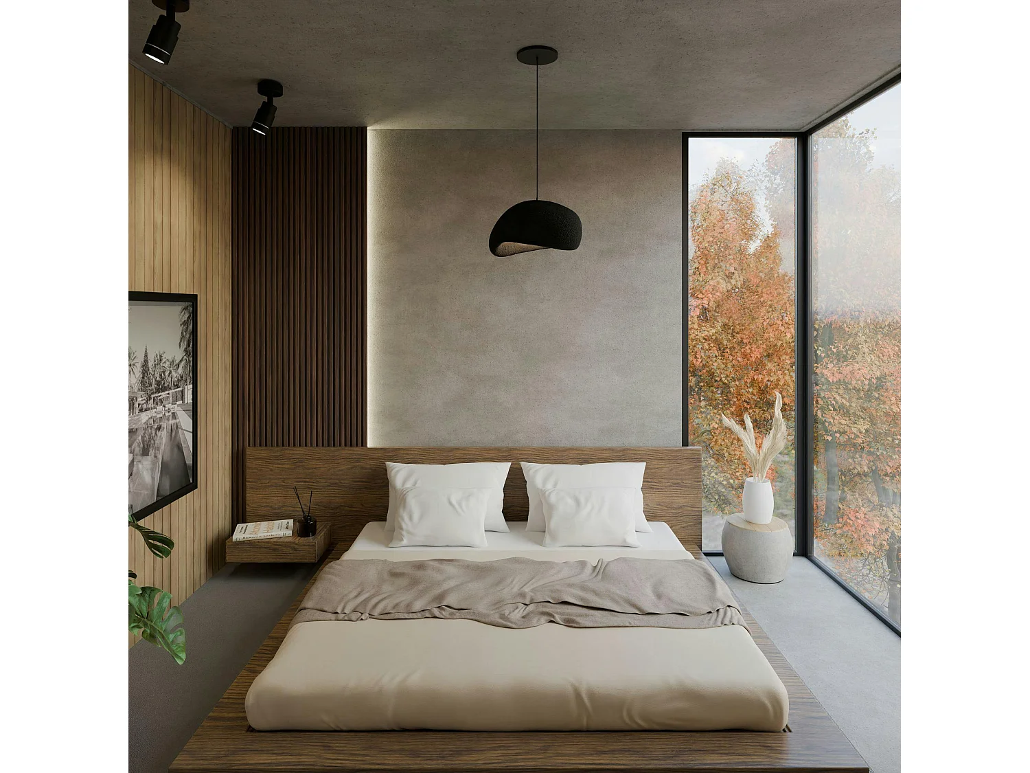 Suspension design noire forme organique 34 cm NOXIS