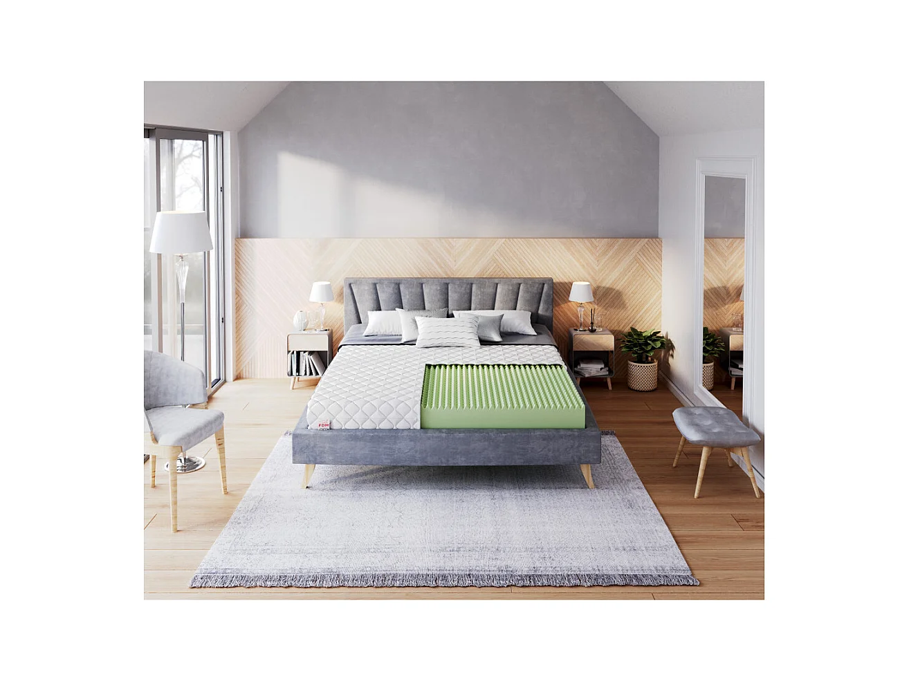 Matelas EASY  140x190 - 12cm -  Mousse Haute Résilience HR