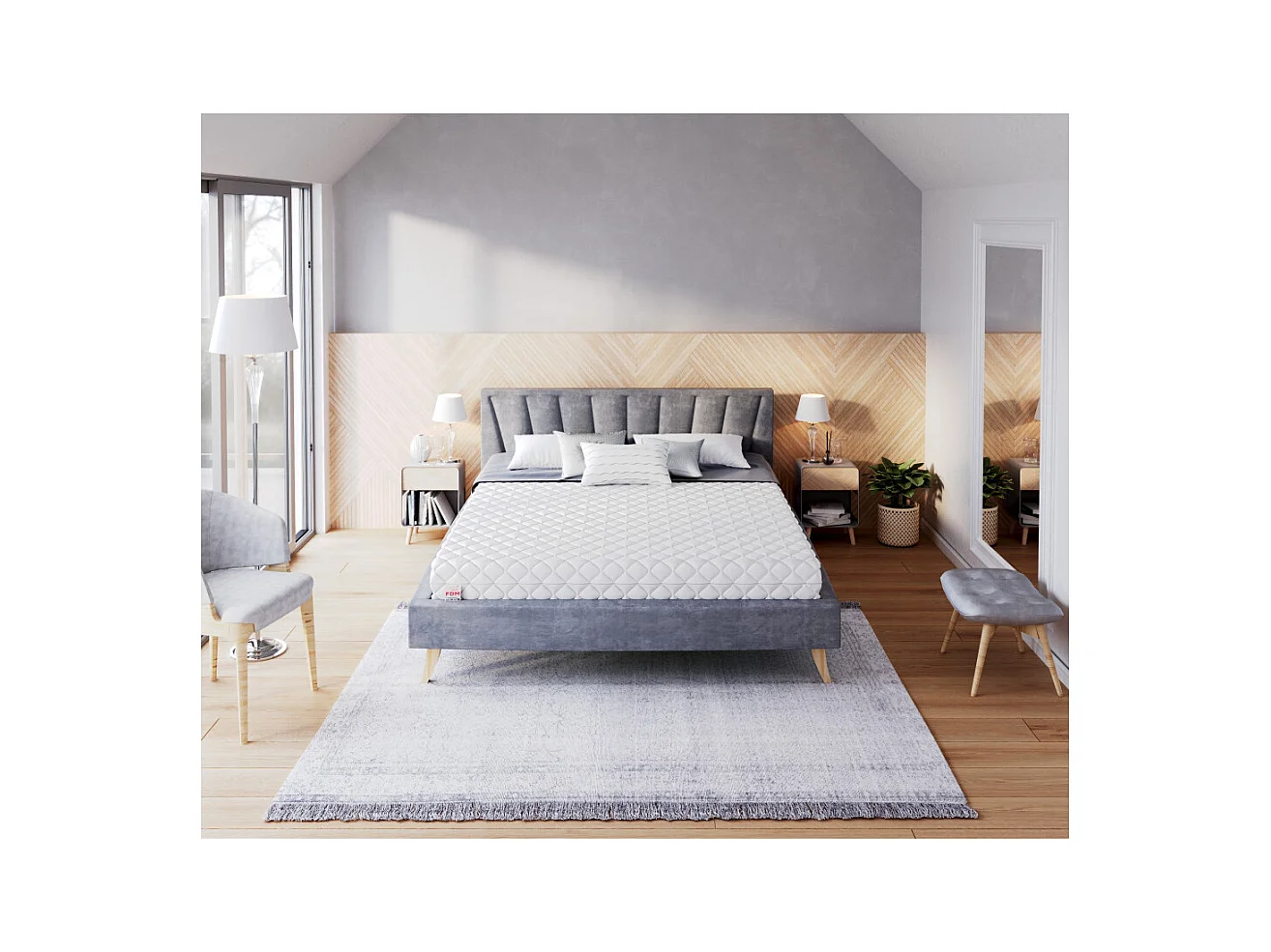 Matelas EASY  140x190 - 12cm -  Mousse Haute Résilience HR