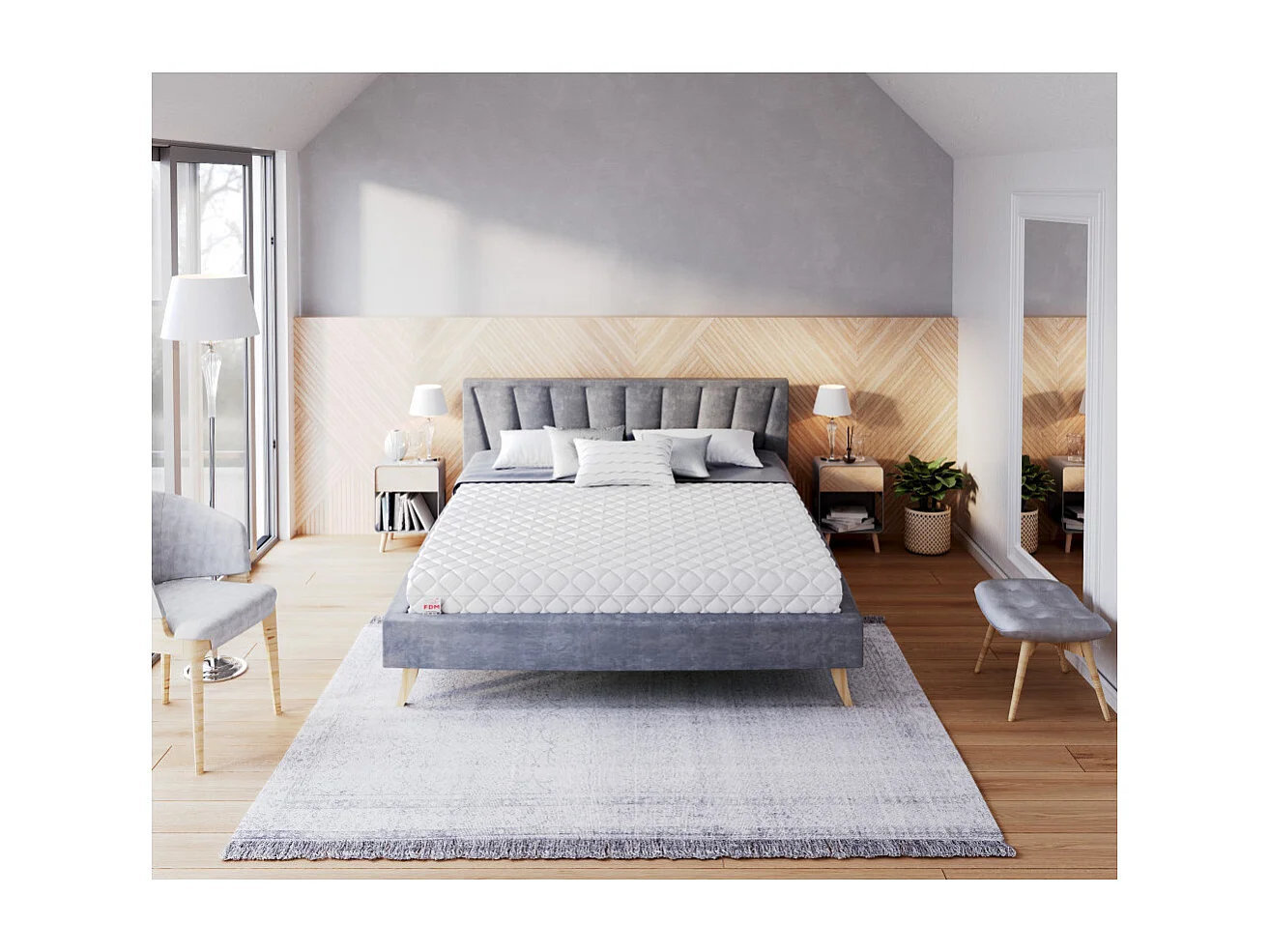 Matelas EASY  140x190 - 12cm -  Mousse Haute Résilience HR