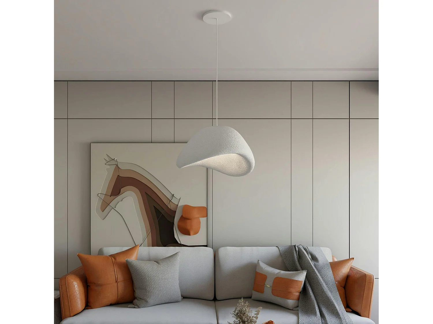 Suspension de table blanche forme organique 50 cm NOXIS