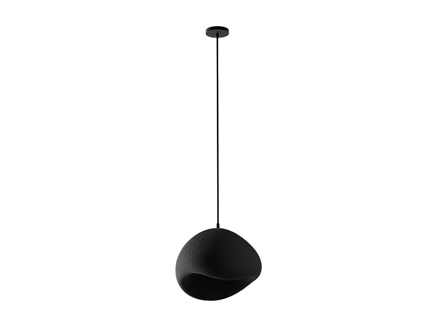 Suspension noire design forme organique 30 cm NOXIS