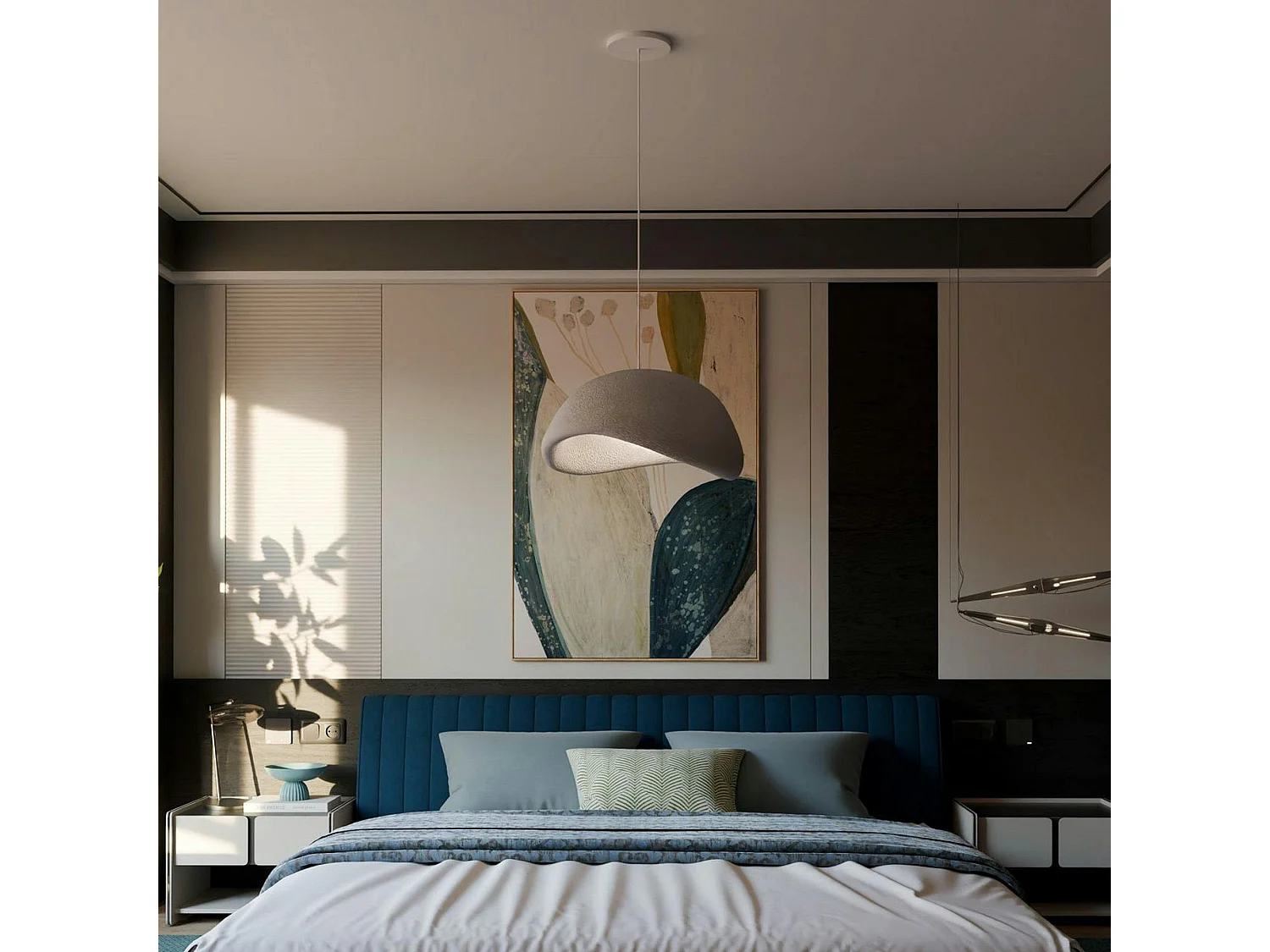 Suspension de table grise forme organique 50 cm NOXIS