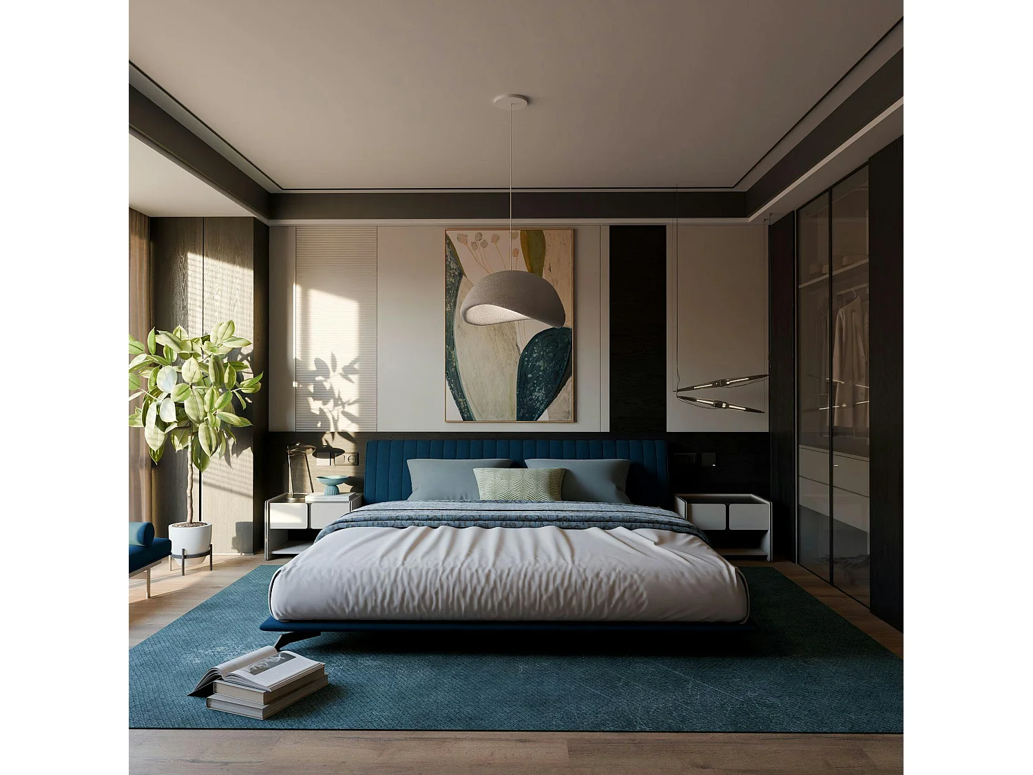 Suspension de table grise forme organique 50 cm NOXIS