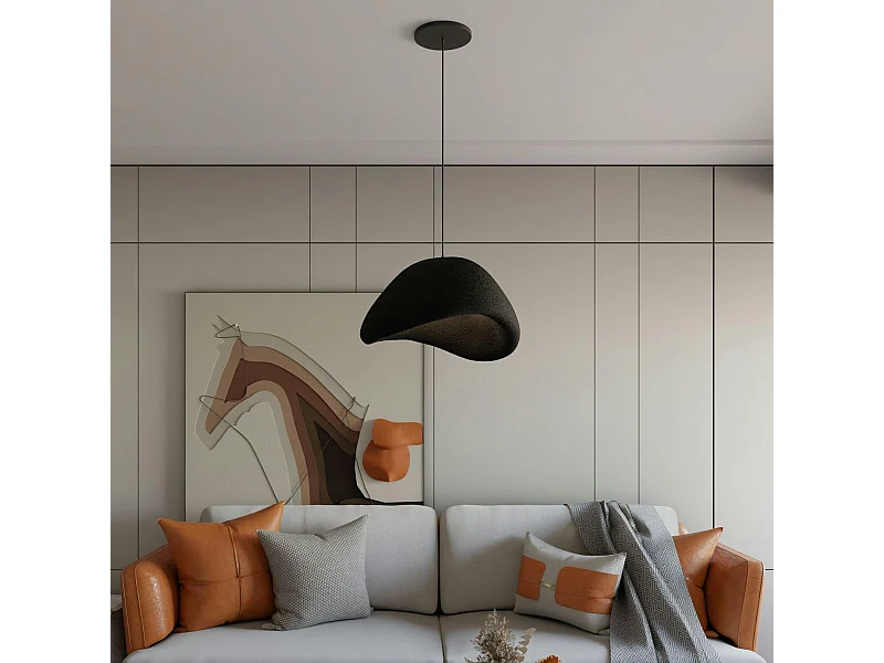 Suspension de table noire forme organique 50 cm NOXIS