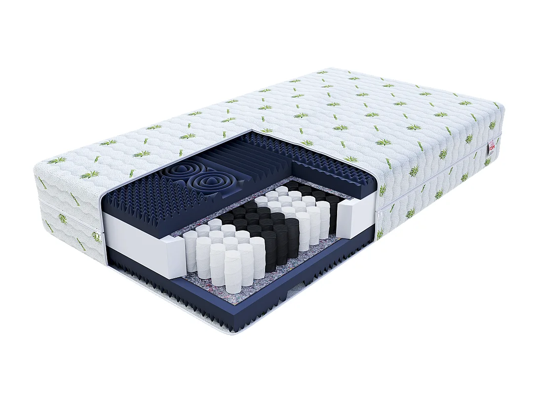 Matelas Noir - Ressorts ensachés - Mousse profilée - 160x200 - 23cm