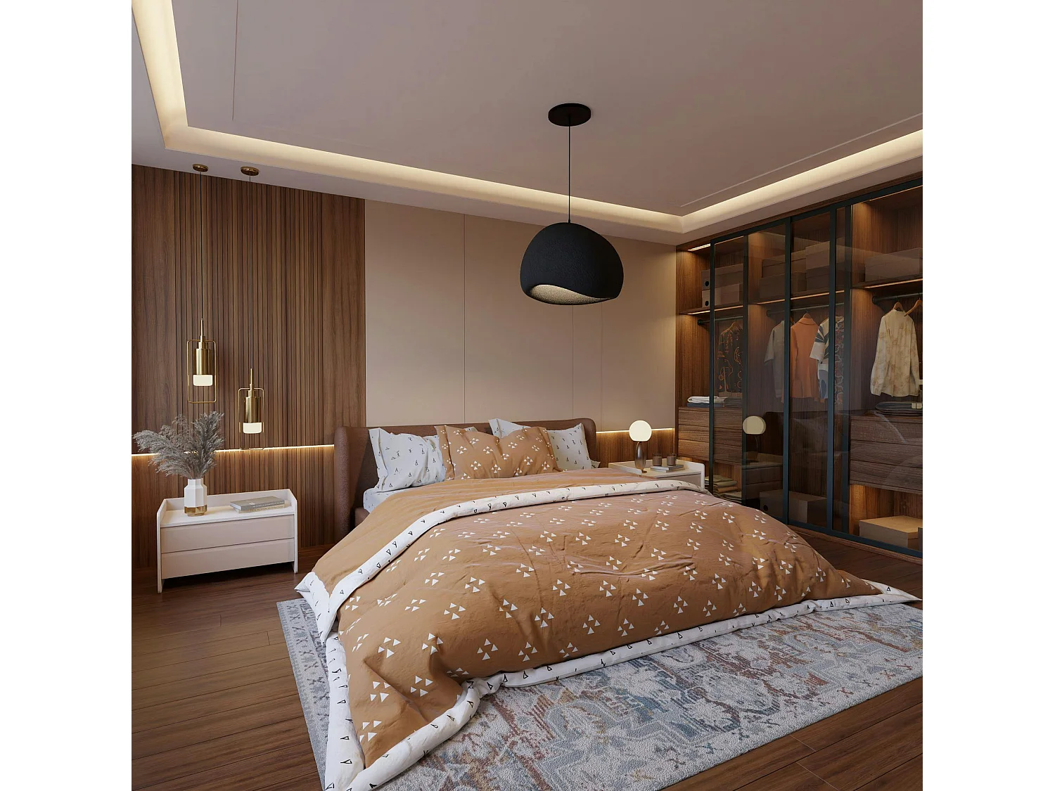 Suspension noire design forme organique 42 cm NOXIS