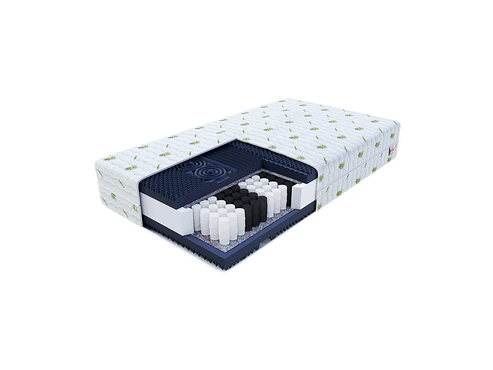 Matelas Noir - Ressorts ensachés - Mousse profilée - 120x200 - 23cm