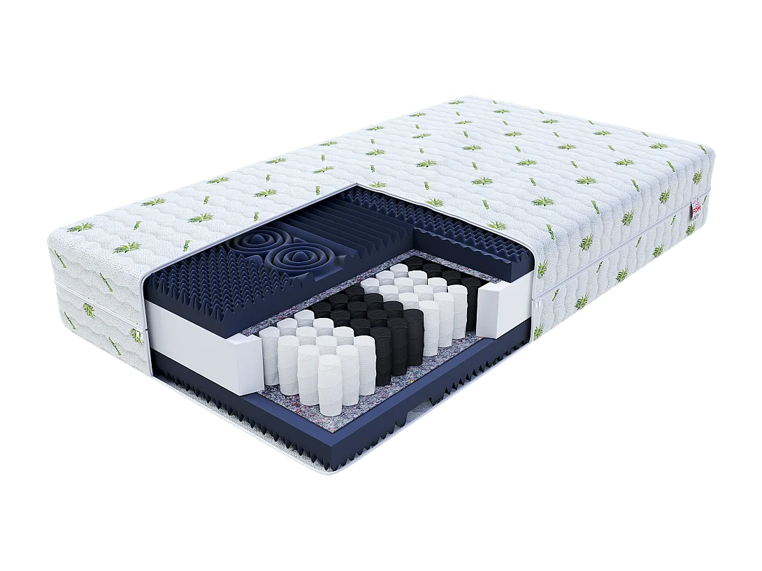 Matelas Noir - Ressorts ensachés - Mousse profilée - 120x200 - 23cm