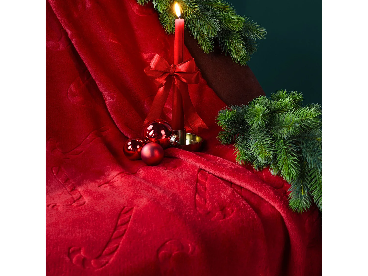 Plaid polaire chaud rouge 130x170 Sucre d'orge