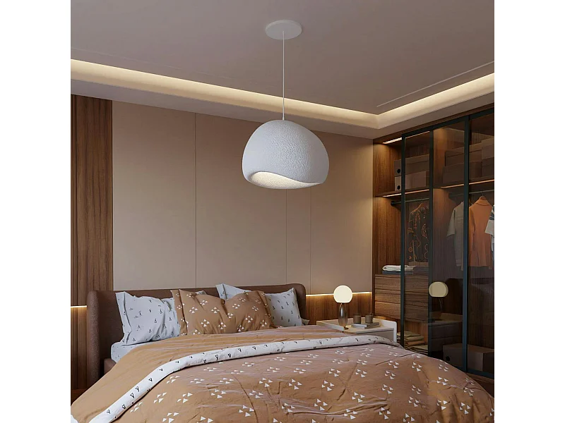 Suspension blanche design forme organique 42 cm NOXIS