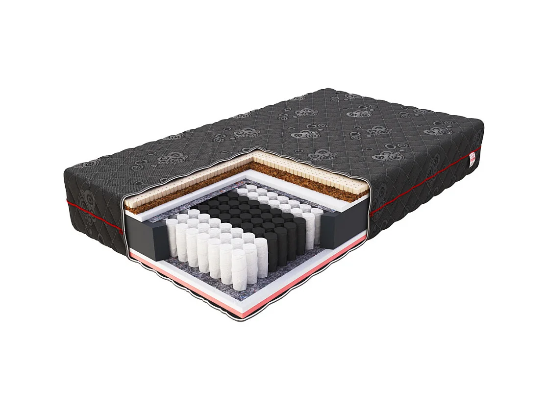 Matelas Black 140x190 - Mémoire de forme - Latex - Ressort ensachés - Epaisseur 22 cm