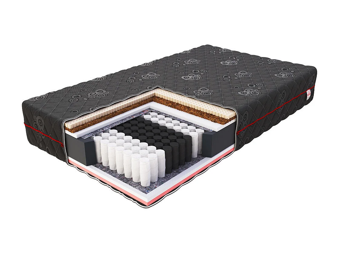 Matelas Black 140x190 - Mémoire de forme - Latex - Ressort ensachés - Epaisseur 22 cm