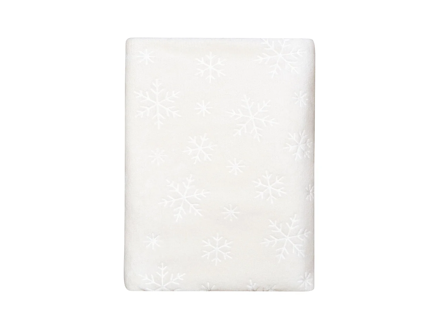 Plaid polaire chaud blanc 130x170 Flocon