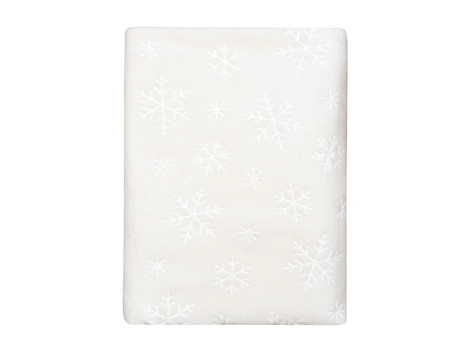 Plaid polaire chaud blanc 130x170 Flocon