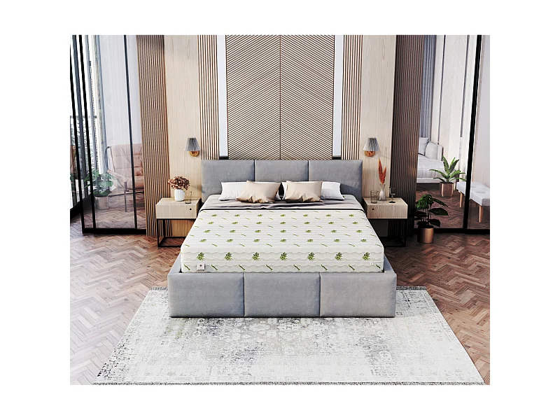 Matelas Noir - Ressorts ensachés - Mousse profilée - 180x200 - 23cm