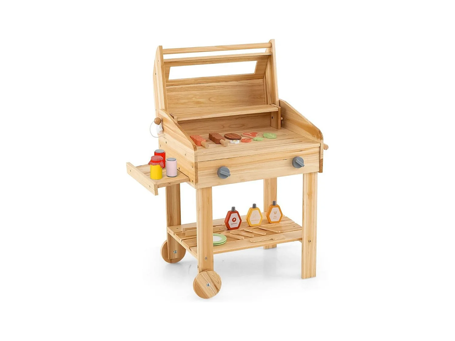 Kinder Grill-Spielset mit Spiel-Lebensmitteln & Grill-Werkzeugen & Zubehör Küchen Set