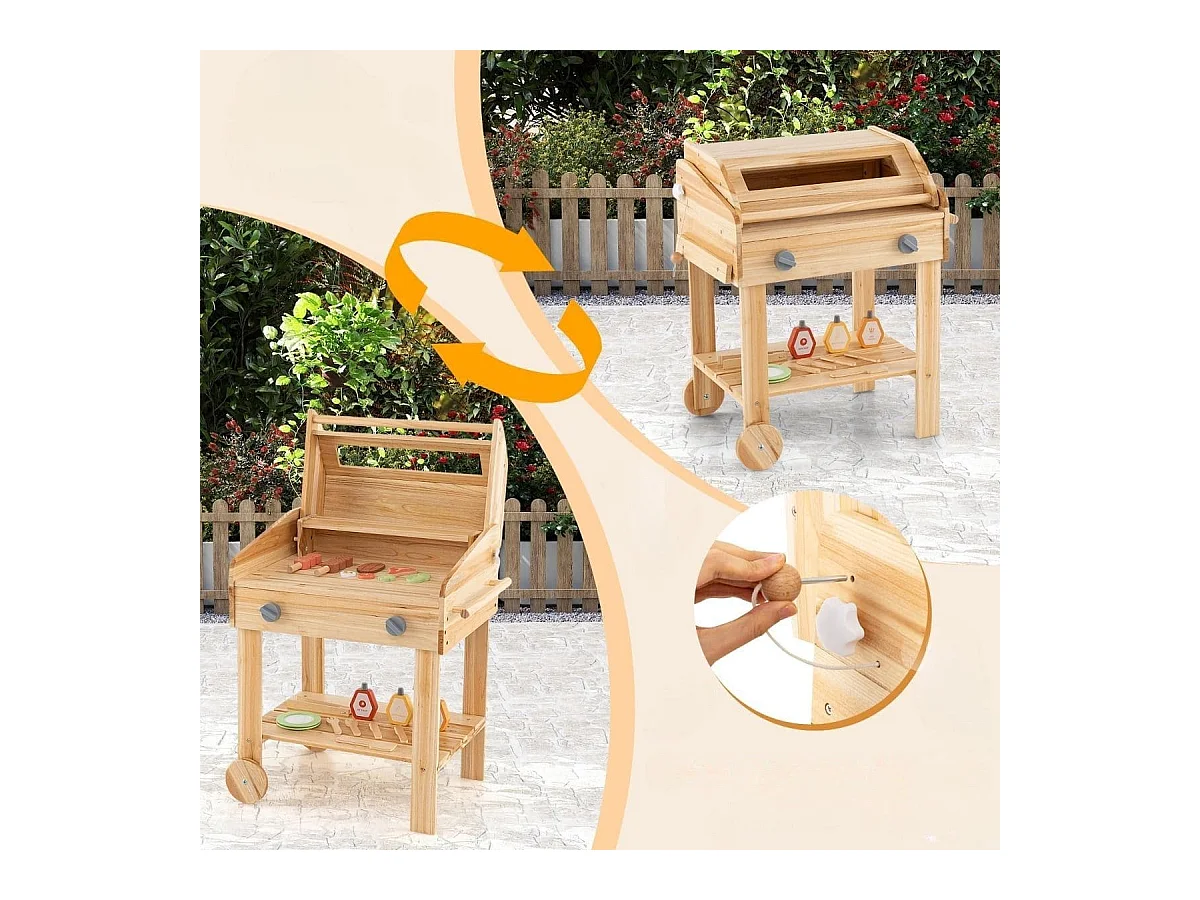 Kinder Grill-Spielset mit Spiel-Lebensmitteln & Grill-Werkzeugen & Zubehör Küchen Set