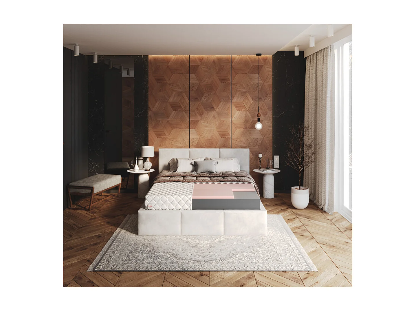 Matelas ORSA 140x190 - 16cm - Mousse VISCO - Mémoire de forme