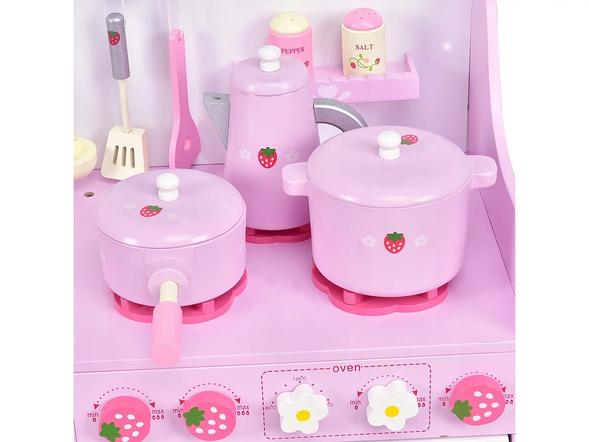 Rosa und Weiß Holz Kinderspielküche Spielzeugküche