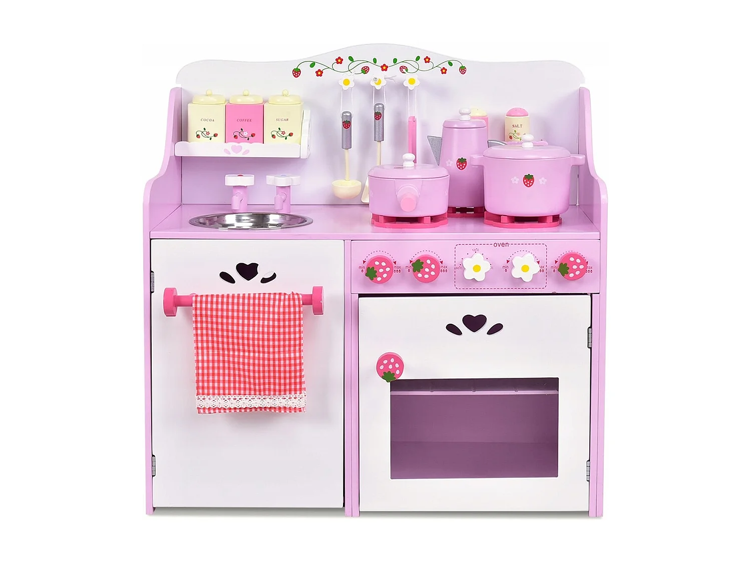 Rosa und Weiß Holz Kinderspielküche Spielzeugküche