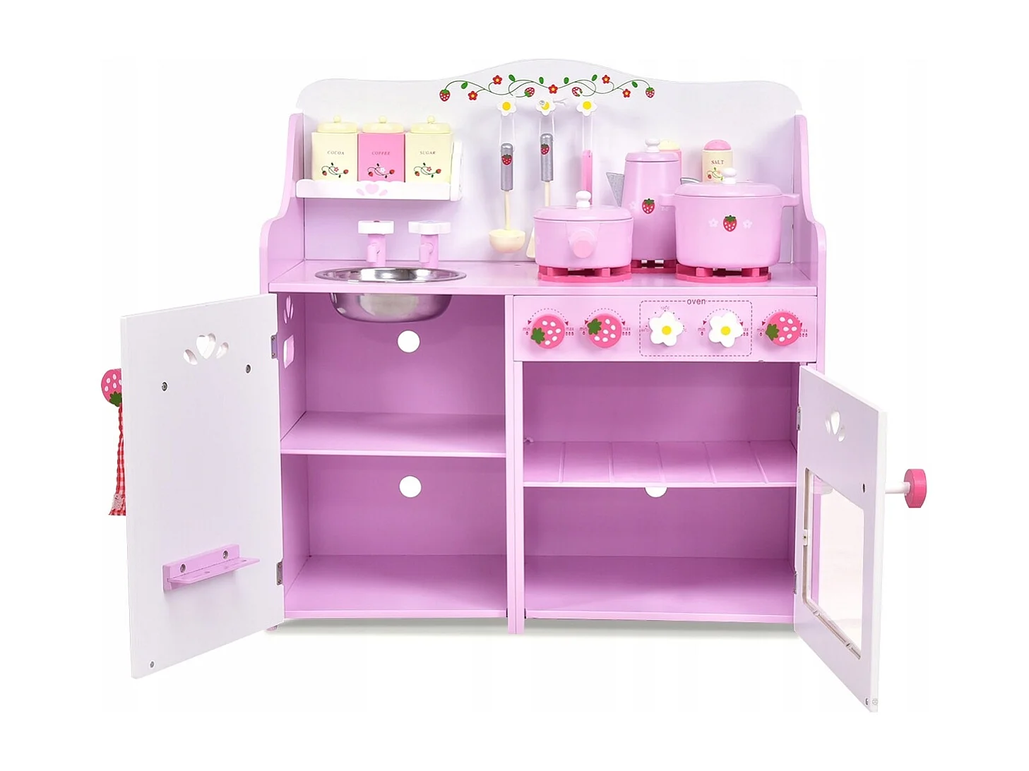 Rosa und Weiß Holz Kinderspielküche Spielzeugküche