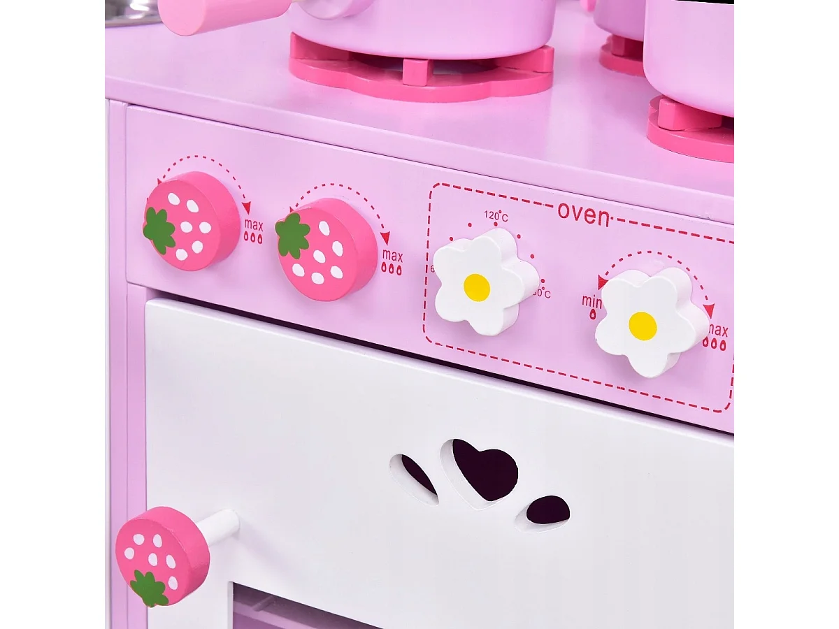 Rosa und Weiß Holz Kinderspielküche Spielzeugküche