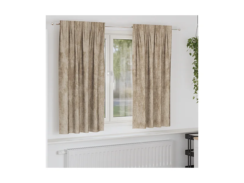 Cortinas de Veludo Elegantes em Champagne - 2 Peças 175x140 cm com Ilhós