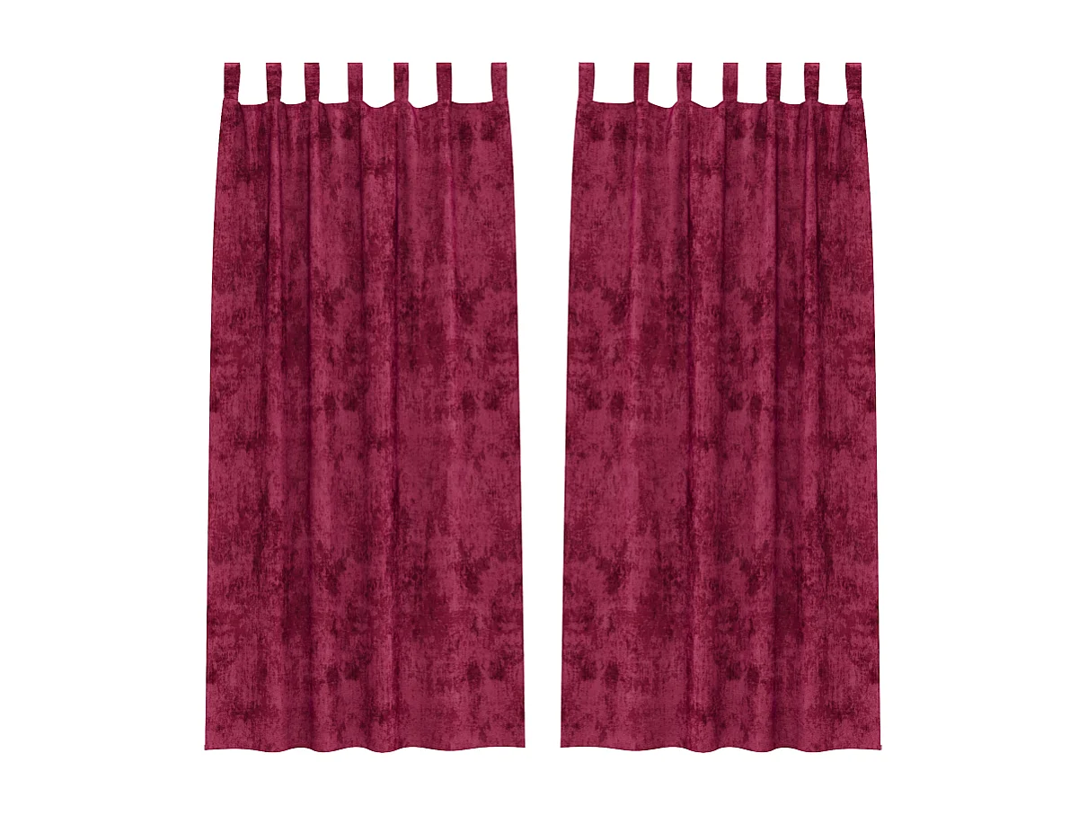 Cortinas de Veludo Bordô 2 peças com Ilhós 245x140 cm para Sala e Quarto