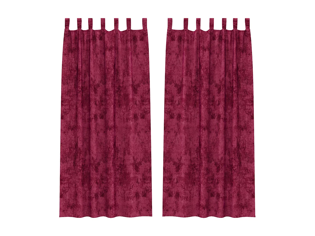 Cortinas de Veludo Bordô 2 peças com Ilhós 245x140 cm para Sala e Quarto