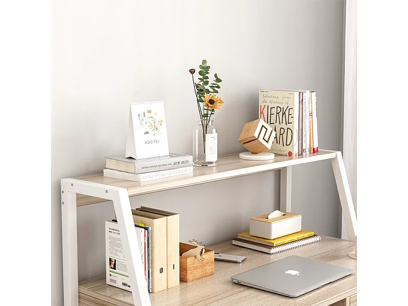 Secretária de Computador Carvalho Claro Estilo Loft Industrial com Gaveta - Moderna e Funcional