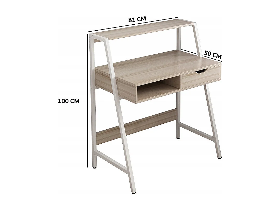 Secretária de Computador Carvalho Claro Estilo Loft Industrial com Gaveta - Moderna e Funcional