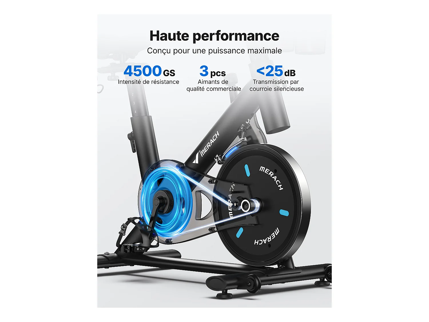 Heimtrainer Fahhrad für Zuhause, leises Fitnessbike mit HD-Screen, Magnetischer Widerstand, 8 Widerstandsstufen, bis 136 KG belastbar