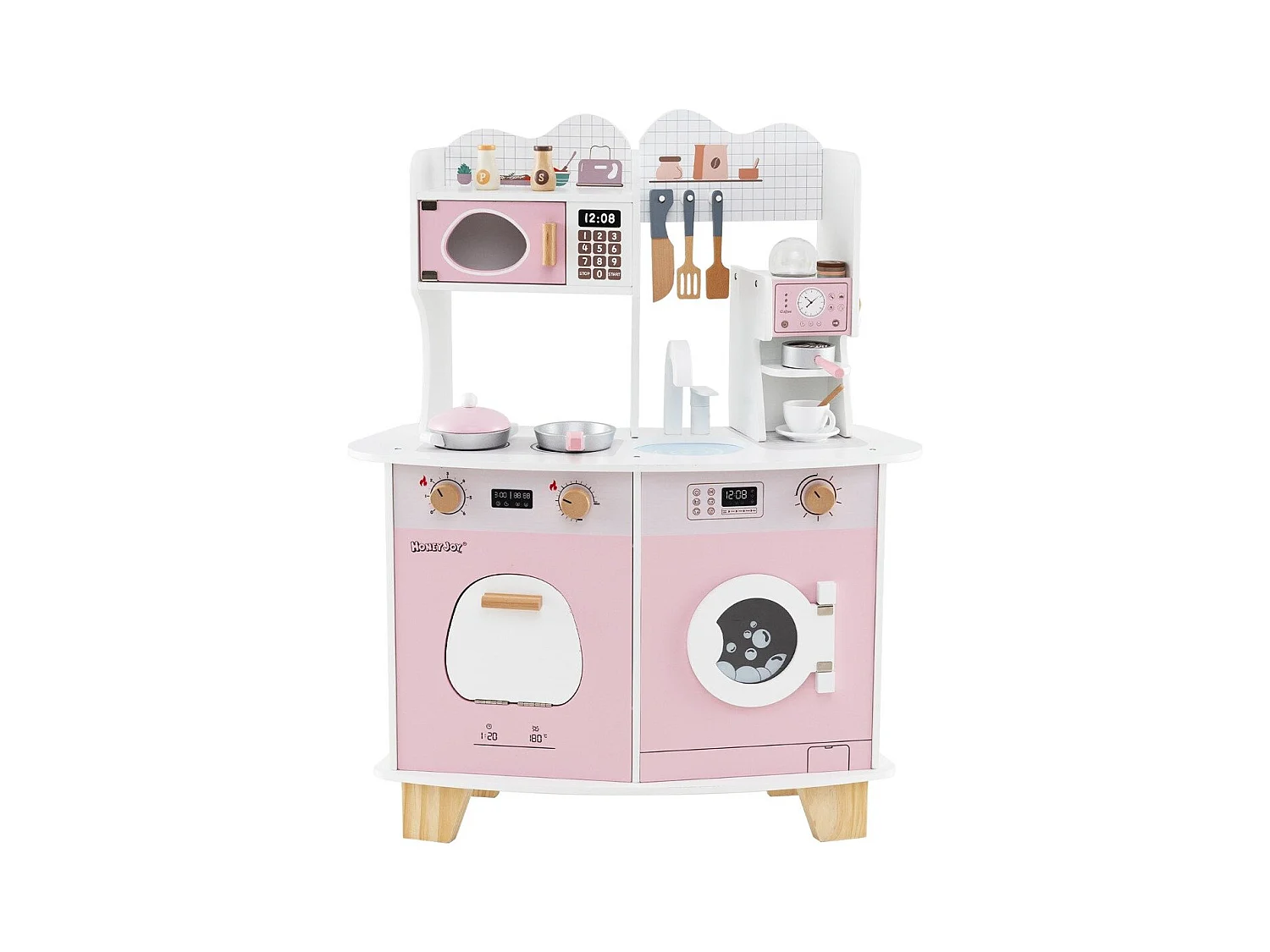 Kinderküche mit Zubehör & Kaffeemaschine & Mikrowelle & Ofen Kinder Küche Spielküche