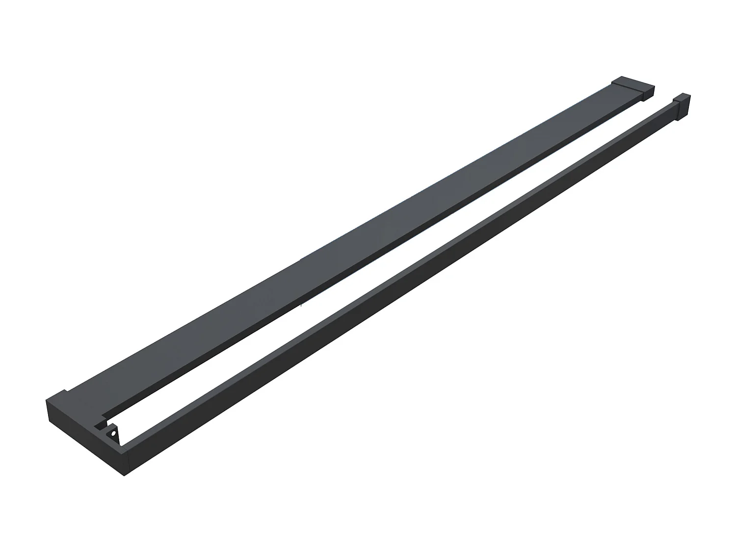 Ideale keuze voor de badkamer-inloopdouche 90x200cm-8mm easy clean glas met zwarte zeefdruk-planchet-N-stabilisatiestang 140cm-Snijbaar-mat zwart