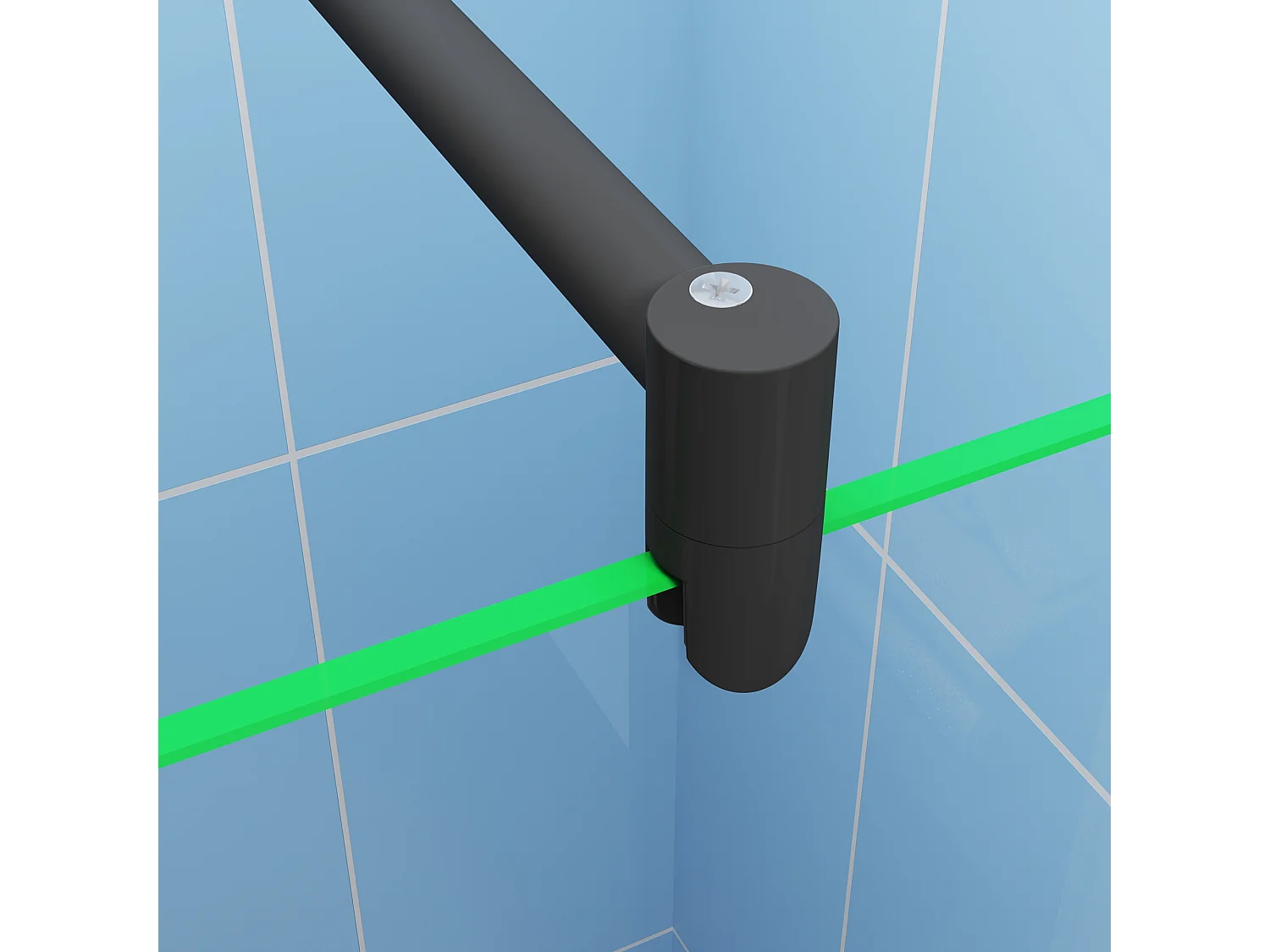 Moderne inloopdouche 140x200cm-8mm easy clean glas met planchet-Stabilisatiestangen 70–120cm-Mat zwart