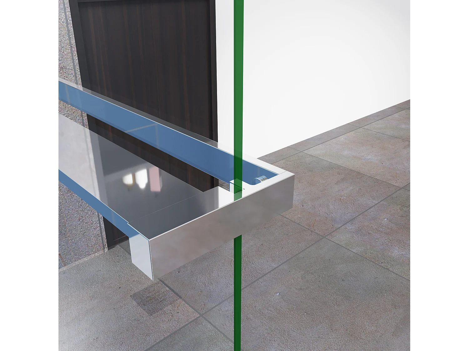 Moderne inloopdouche 90x200cm-8mm easy clean glas met planchet-N-stabilisatiestang 90cm-Snijbaar-glanzend chromen