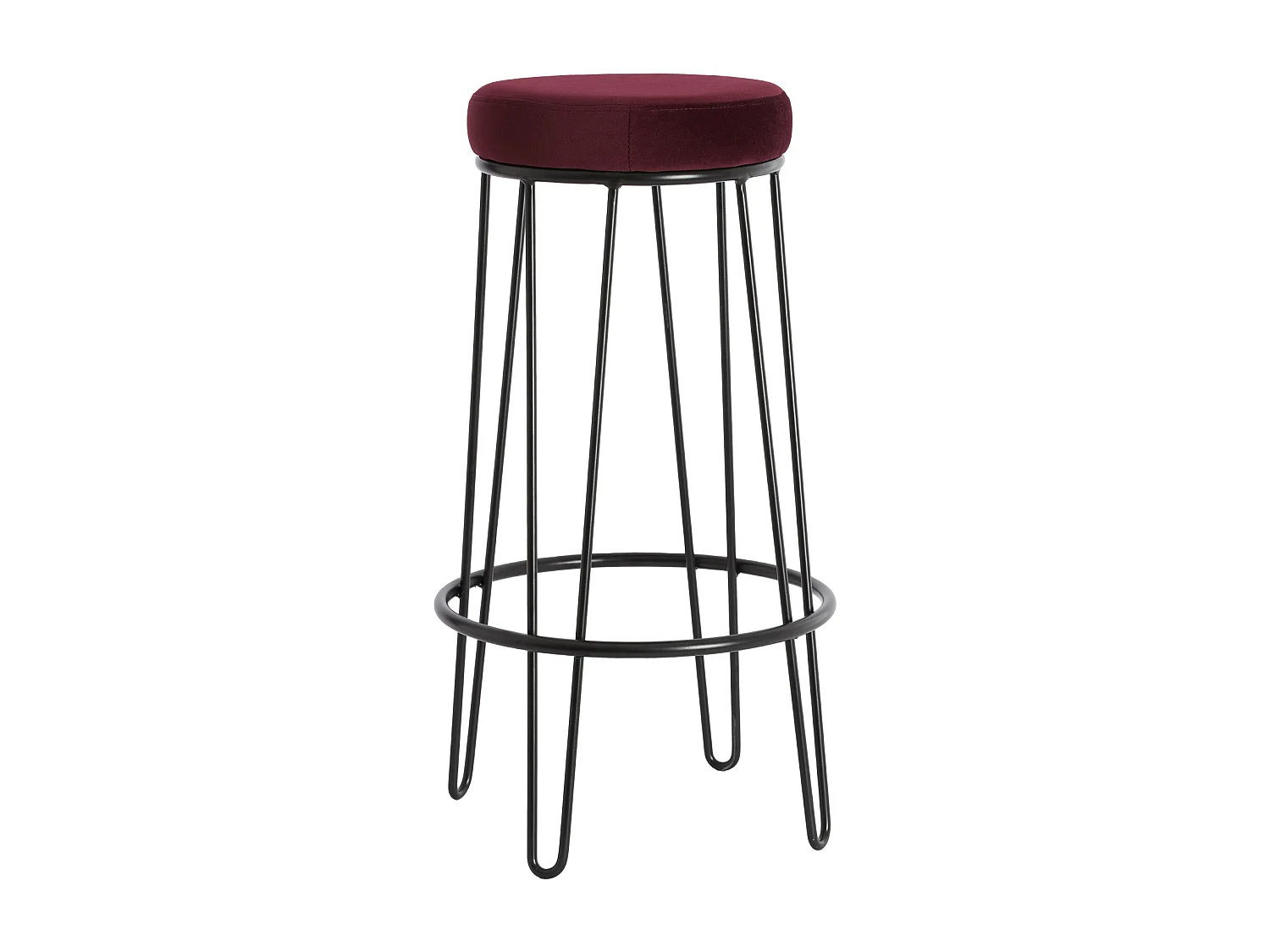 Tabouret de bar ALICE - Ø41x73 cm - Rouge