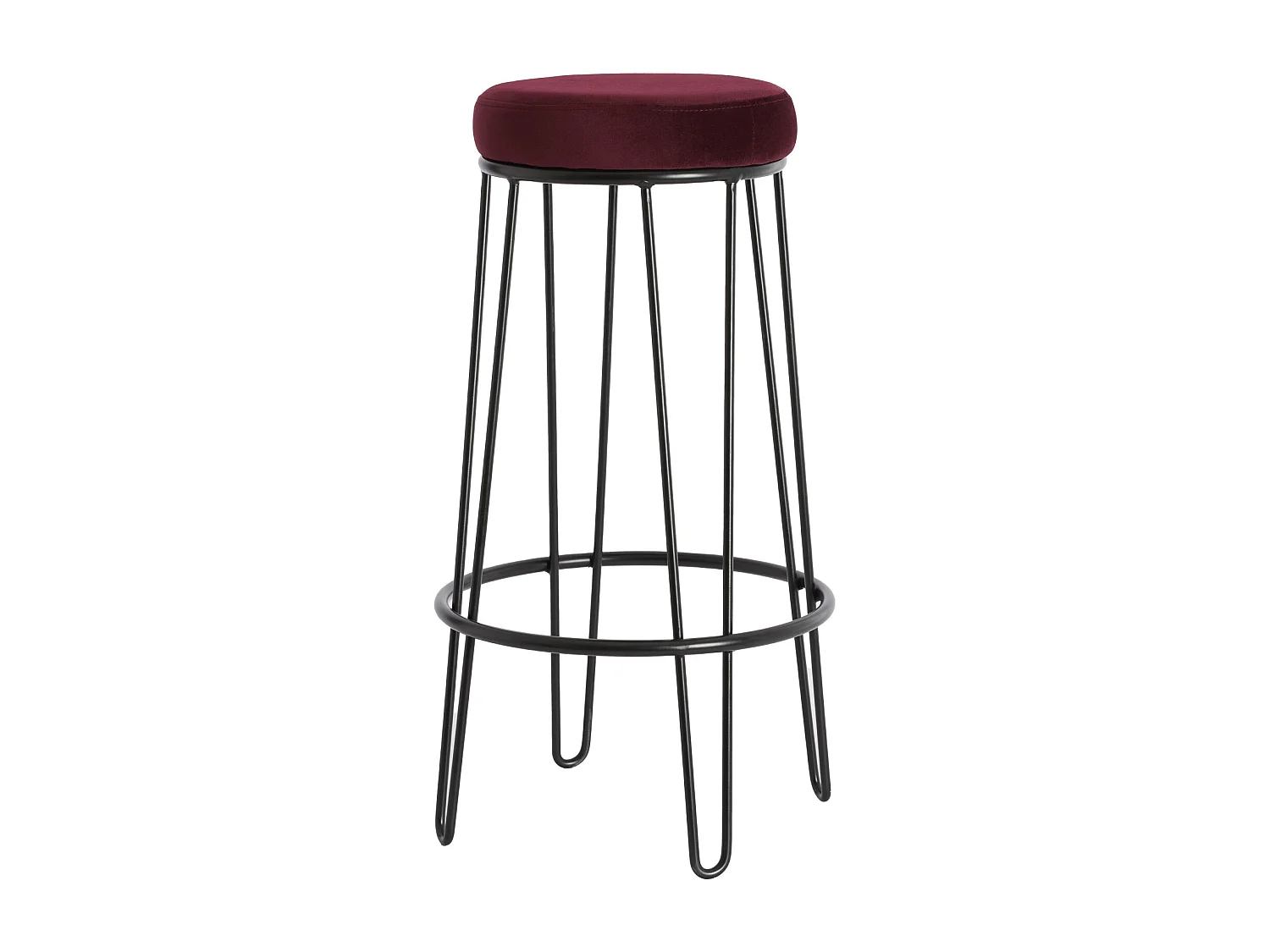 Tabouret de bar ALICE - Ø41x73 cm - Rouge