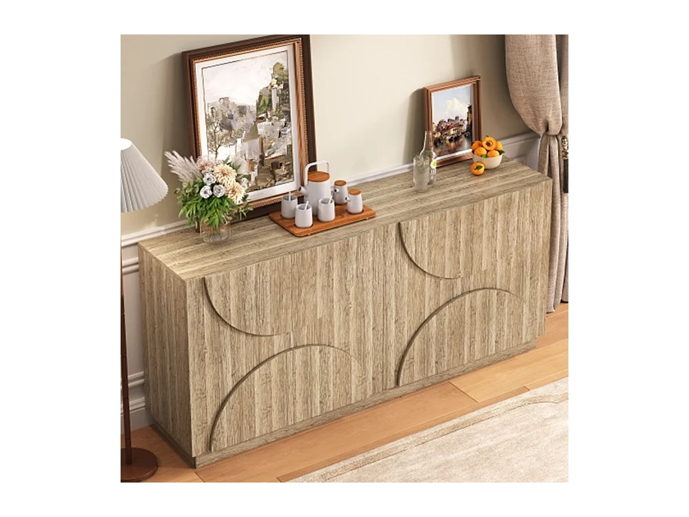 Sideboard mit Regalen, Kommode mit Rebounder,Wohnzimmerunterschrank 160 L x 40 B x 80 H(cm)